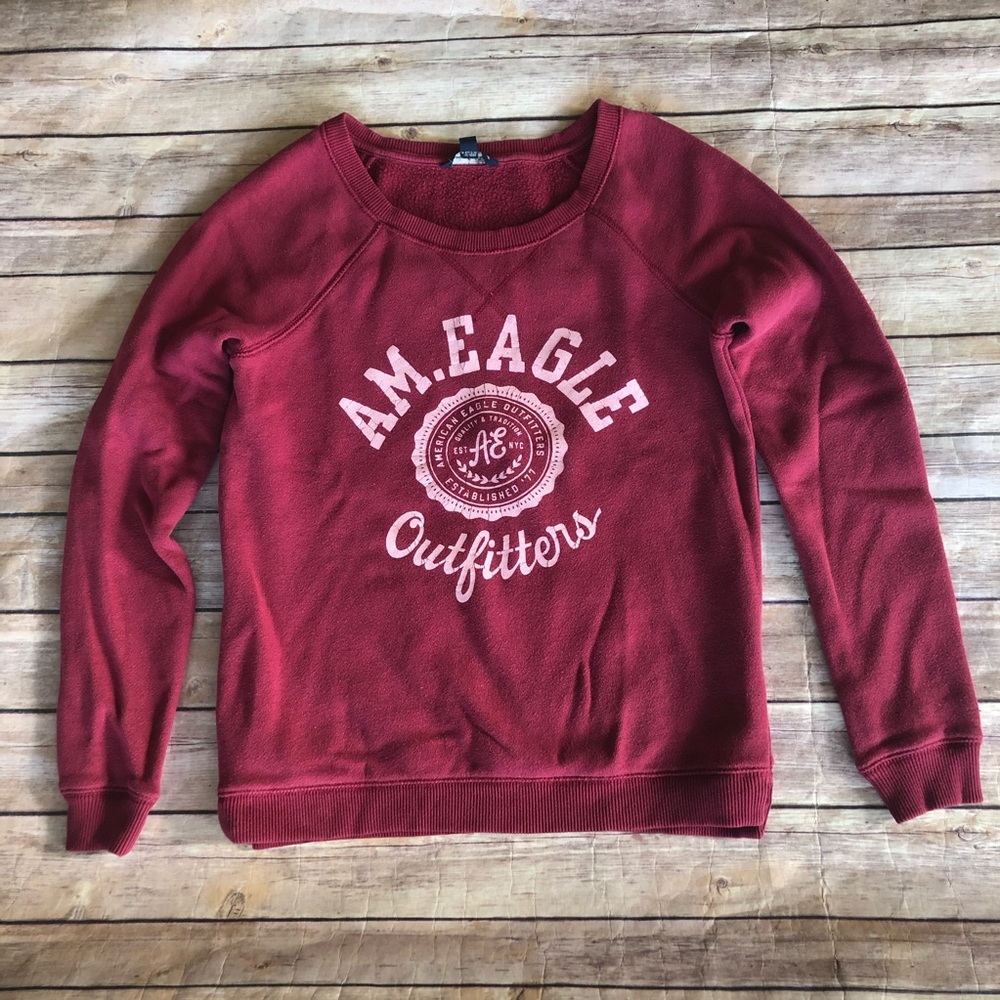 American Eagle sweatshirt burgundy color